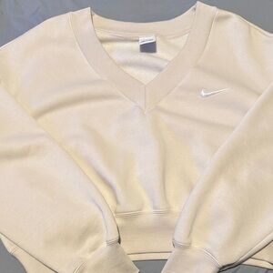 Nike Women's Off-White V-Neck Sweater